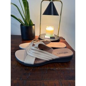 Softwalk Sandals Women's Size 6.5M‎ Beige Comfort Slide Slip On Casual Shoes EUC